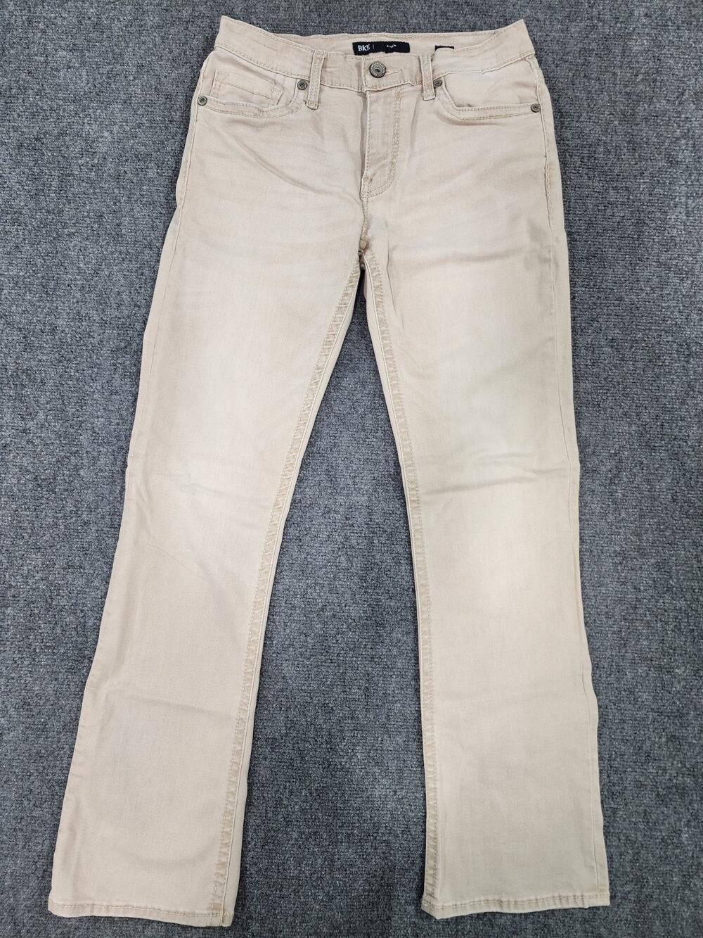 BKE Aiden Men's 30x32 Slim Fit Bootcut Stretch Denim Khaki Beige FPS6638R